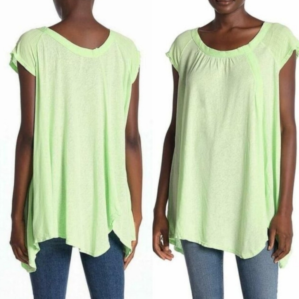 {M} Free People Keep It Casual Tee Queen Green